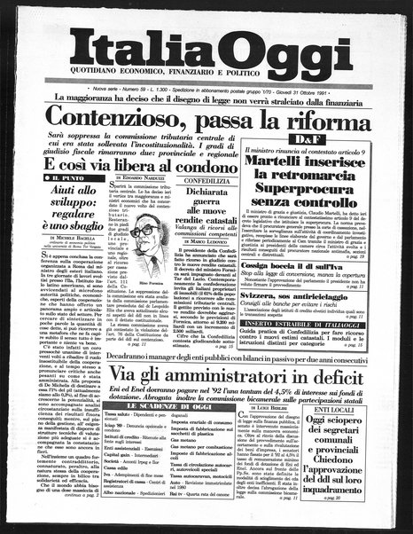 Italia oggi : quotidiano di economia finanza e politica